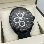  Shop Authentic Tag Heuer Formula 1 Automatic Chronograph Black Dial Black Leather Strap Watch for Men - CAZ2011.FT8024 - Luxxuri