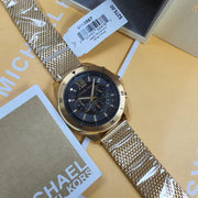  Shop Authentic Michael Kors Brecken Chronograph Black Dial Gold Mesh Strap Watch For Men - MK8867 - Luxxuri