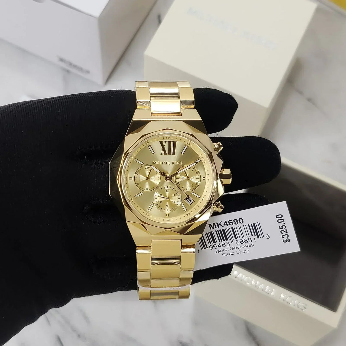  Shop Authentic Michael Kors Raquel Analog Gold Dial Gold Steel Strap Watch For Women - MK4690 - Luxxuri