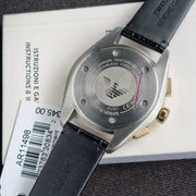  Shop Authentic Emporio Armani Claudio Chronograph Silver Dial Black Leather Strap Watch For Men - AR11498 - Luxxuri