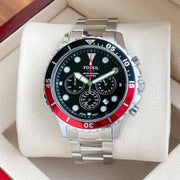  Shop Authentic Fossil FB-03 Chronograph Black Dial Silver Steel Strap Watch for Men - FS5767 - Luxxuri