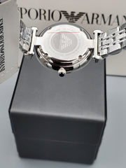  Shop Authentic Emporio Armani Gianni T Bar Dark Blue Dial Silver Stainless Steel Watch For Women - AR11091 - Luxxuri