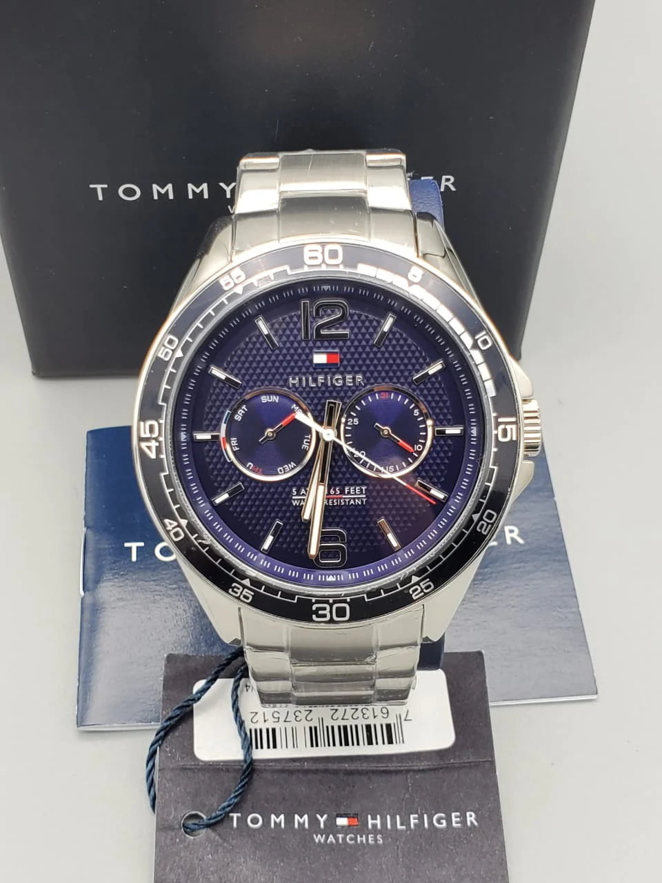  Shop Authentic Tommy Hilfiger Erik Chronograph Blue Dial Silver Steel Strap Watch for Men - 1791366 - Luxxuri