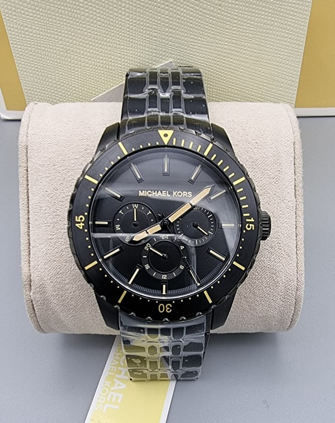  Shop Authentic Michael Kors Cunningham Chronograph Black Dial Black Steel Strap Watch For Men - MK7157 - Luxxuri
