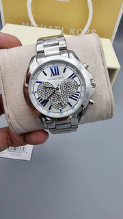  Shop Authentic Michael Kors Bradshaw Quartz Silver Dial Silver Steel Strap Watch For Women - MK6320 - Luxxuri