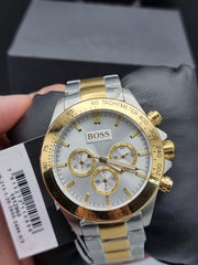  Shop Authentic Hugo Boss Ikon Chronograph Silver Dial Two Tone Steel Strap Watch for Men - 1512960 - Luxxuri