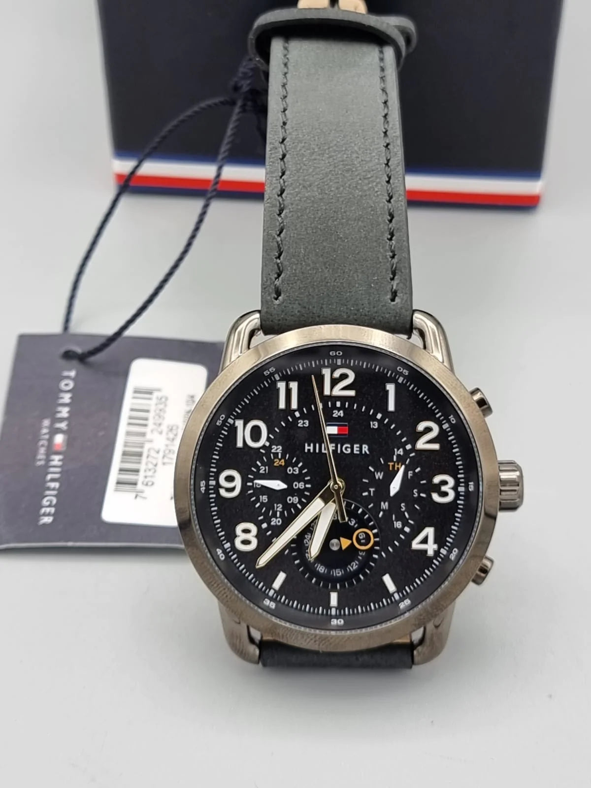  Shop Authentic Tommy Hilfiger Briggs Black Dial Black Leather Strap Watch for Men - 1791426 - Luxxuri