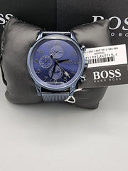  Shop Authentic Hugo Boss Navigator Chronograph Blue Dial Blue Mesh Bracelet Watch for Men - 1513538 - Luxxuri