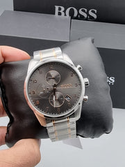  Shop Authentic Hugo Boss Skymaster Grey Dial Two Tone Steel Strap Watch for Men - 1513789 - Luxxuri