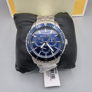  Shop Authentic Michael Kors Cunningham Multifunction Blue Dial Silver Steel Strap Watch For Men - MK7153 - Luxxuri