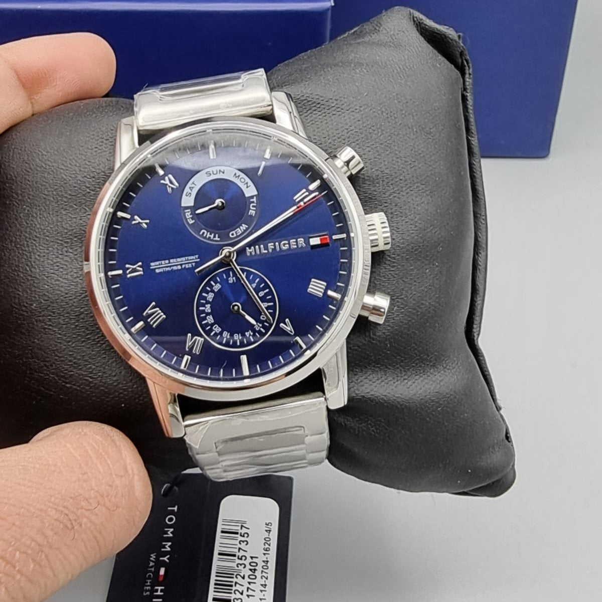  Shop Authentic Tommy Hilfiger Kane Blue Dial Silver Steel Strap Watch for Men - 1710401 - Luxxuri