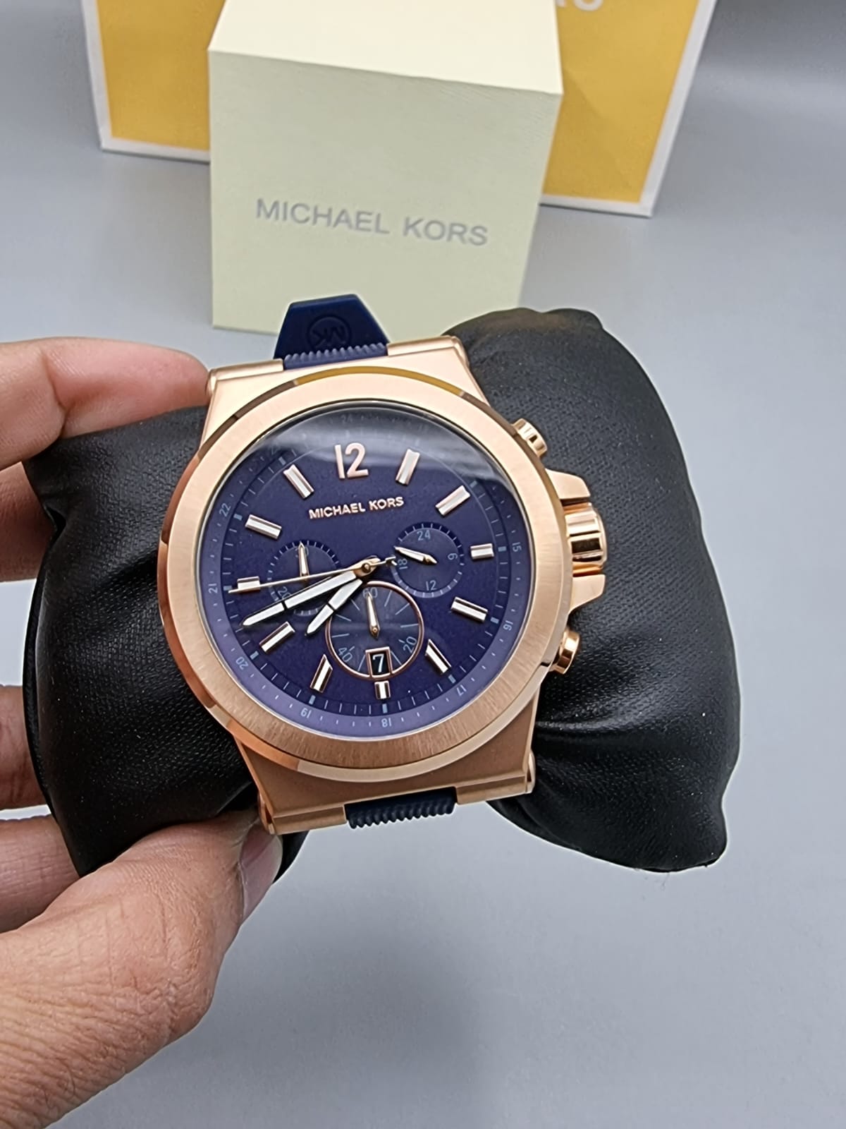  Shop Authentic Michael Kors Dylan Blue Dial Blue Rubber Strap Watch for Men - MK8295 - Luxxuri