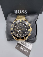  Shop Authentic Hugo Boss Ocean Edition Black Dial Gold Mesh Bracelet Watch for Men - 1513703 - Luxxuri