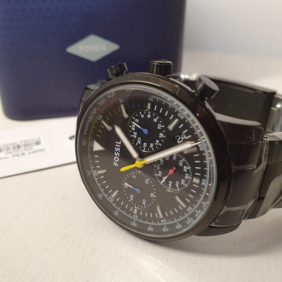  Shop Authentic Fossil Goodwin Chronograph Black Dial Black Steel Strap Watch for Men - FS5413 - Luxxuri