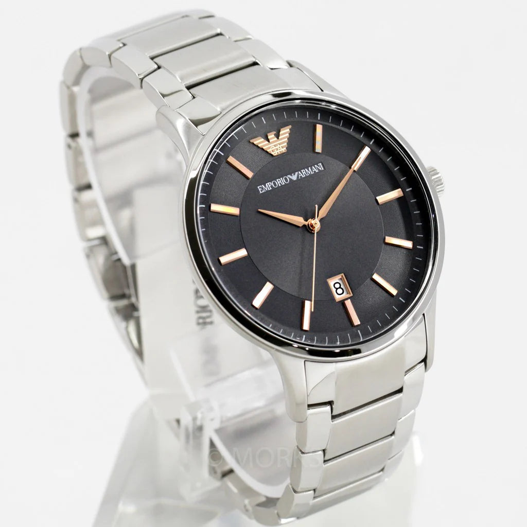  Shop Authentic Emporio Armani Renato Quartz Black Dial Silver Steel Strap Watch For Men - AR11179 - Luxxuri