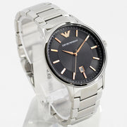  Shop Authentic Emporio Armani Renato Quartz Black Dial Silver Steel Strap Watch For Men - AR11179 - Luxxuri