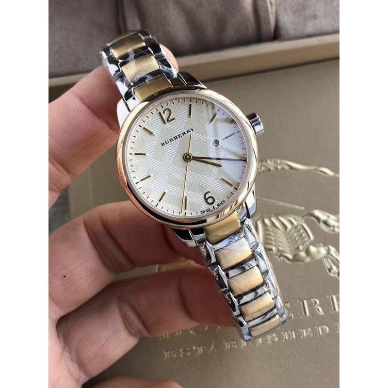  Shop Authentic Burberry The Classic Champagne Gold Dial Two Tone Steel Strap Watch for Women - BU10118 - Luxxuri