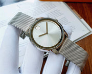  Shop Authentic Movado Bold Silver Dial Silver Mesh Bracelet Watch For Women - 3600241 - Luxxuri