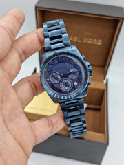  Shop Authentic Michael Kors Brecken Chronograph Quartz Blue Dial Blue Steel Strap Watch For Men - MK6361 - Luxxuri