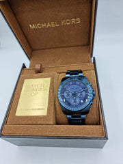  Shop Authentic Michael Kors Brecken Chronograph Quartz Blue Dial Blue Steel Strap Watch For Men - MK6361 - Luxxuri