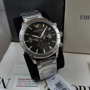  Shop Authentic Emporio Armani Mario Chronograph Black Dial Silver Steel Strap Watch For Men - AR11241 - Luxxuri