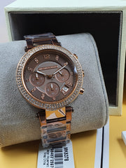  Shop Authentic Michael Kors Parker Analog Quartz Brown Dial Brown Steel Strap Watch For Women - MK6378 - Luxxuri