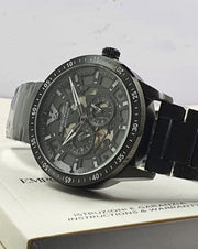  Shop Authentic Emporio Armani Meccanico Automatic Black Dial Black Steel Strap Watch For Men - AR60054 - Luxxuri