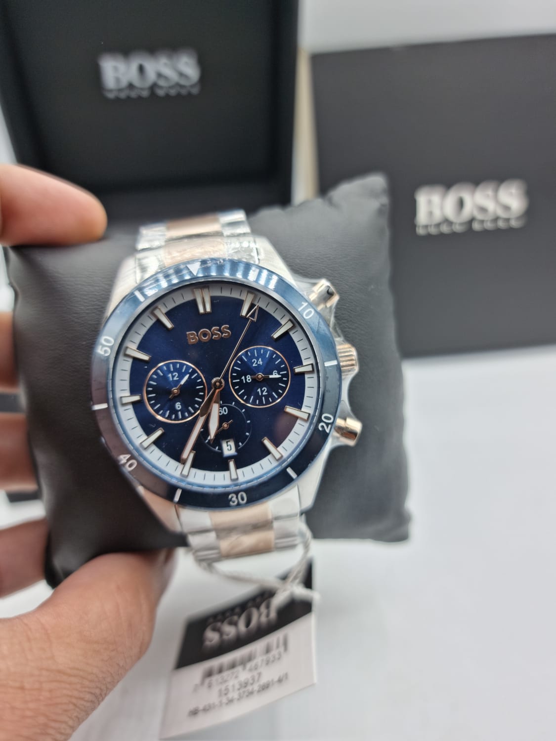  Shop Authentic Hugo Boss Hero Blue Dial Two Tone Steel Strap Watch for Men - 1513767 - Luxxuri