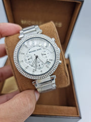  Shop Authentic Michael Kors Parker Silver Dial Silver Steel Strap Watch for Women - MK5353 - Luxxuri