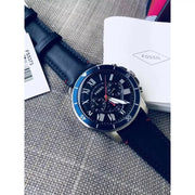  Shop Authentic Fossil Grant Chronograph Blue Dial Blue Leather Strap Watch for Men - FS5373 - Luxxuri