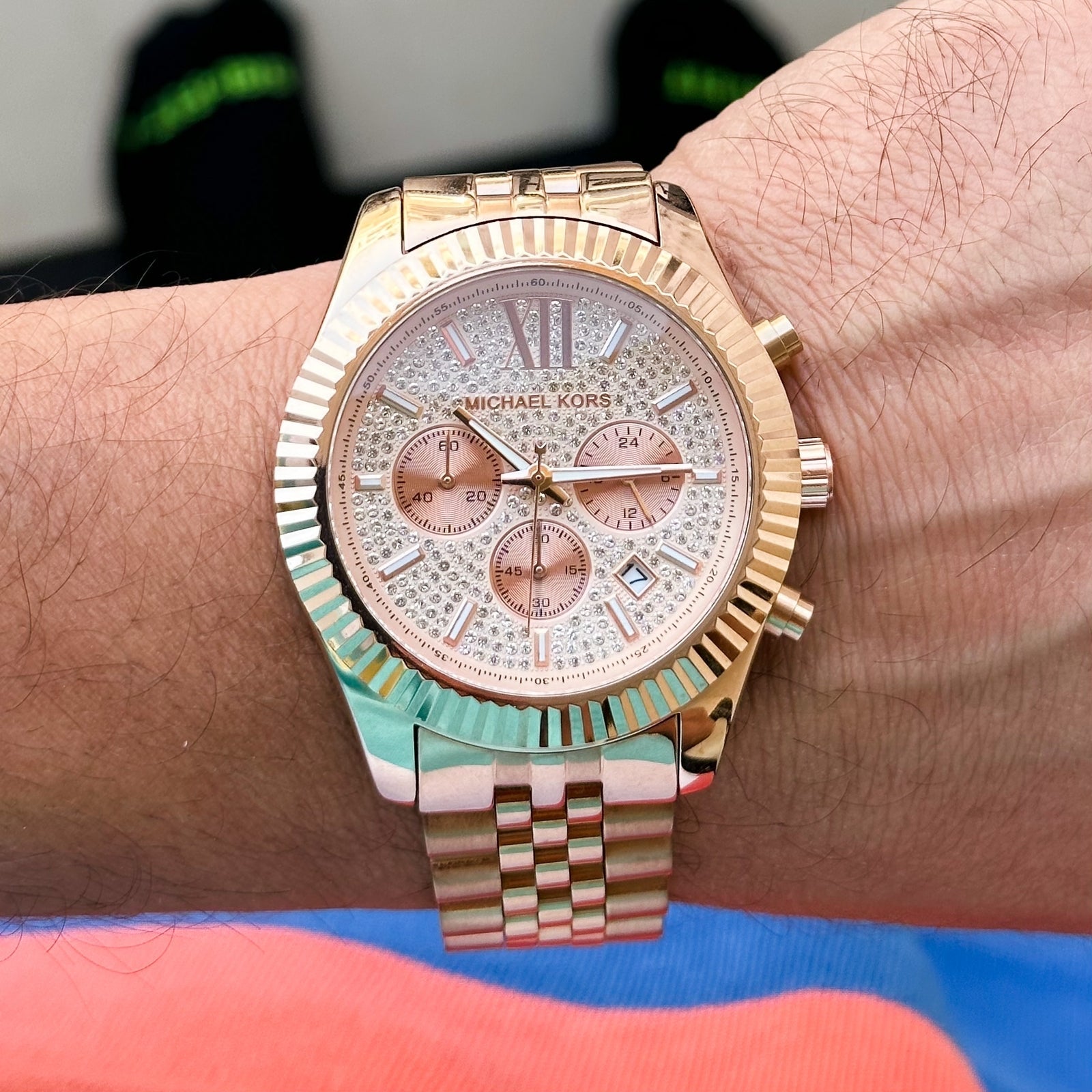  Shop Authentic Michael Kors Lexington Rose Gold Dial Rose Gold Stainless Steel Strap Watch for Men - MK8580 - Luxxuri