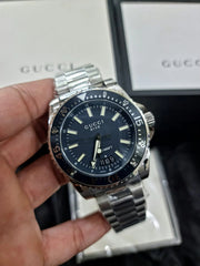  Shop Authentic Gucci Dive Quartz Blue Dial Silver Steel Strap Watch For Men - YA136311 - Luxxuri