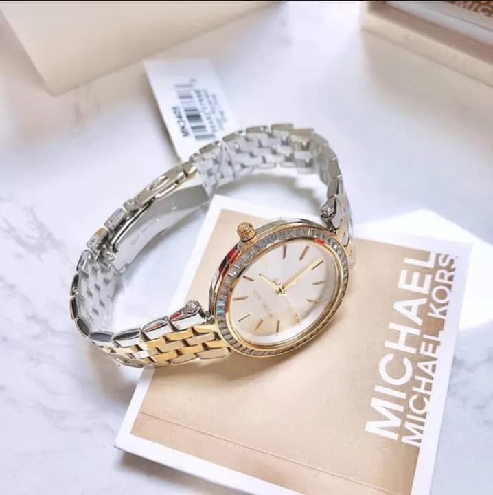  Shop Authentic Michael Kors Darci Silver Dial Two Tone Steel Strap Watch for Women - MK3405 - Luxxuri