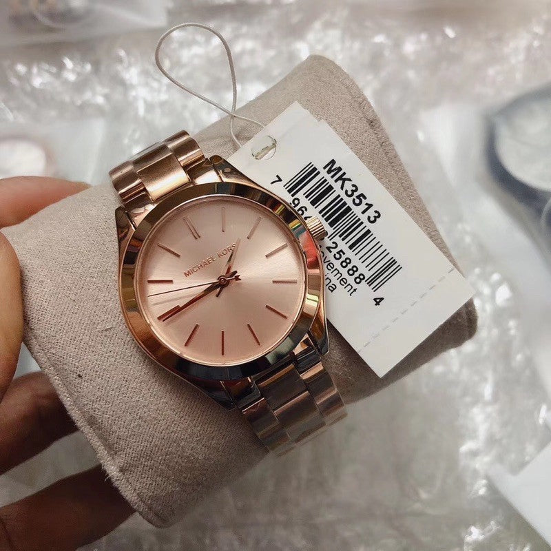  Shop Authentic Michael Kors Slim Runway Rose Gold Dial Rose Gold Steel Strap Watch for Women - MK3513 - Luxxuri