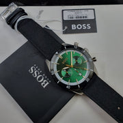  Shop Authentic Hugo Boss Santiago Green Dial Black Nylon Strap Watch for Men - 1513936 - Luxxuri