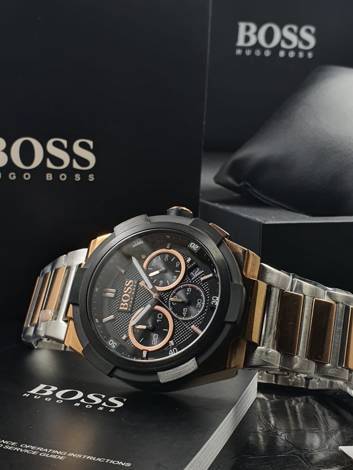  Shop Authentic Hugo Boss Supernova Black Dial Two Tone Steel Strap Watch for Men - 1513358 - Luxxuri