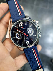  Shop Authentic Tommy Hilfiger Decker Blue Dial Blue Rubber Strap Watch for Men - 1791476 - Luxxuri