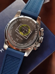  Shop Authentic Tommy Hilfiger Decker Blue Dial Blue Rubber Strap Watch for Men - 1791476 - Luxxuri