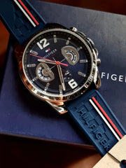  Shop Authentic Tommy Hilfiger Decker Blue Dial Blue Rubber Strap Watch for Men - 1791476 - Luxxuri