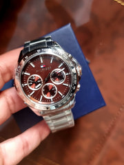 Shop Authentic Tommy Hilfiger Hudson Chronograph Quartz Brown Dial Silver Steel Strap Watch For Men - 1791229 - Luxxuri