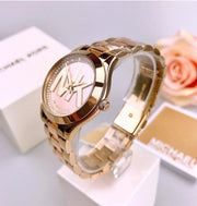  Shop Authentic Michael Kors Mini Slim Runway Rose Gold Dial Two Tone Steel Strap Watch for Women - MK3650 - Luxxuri