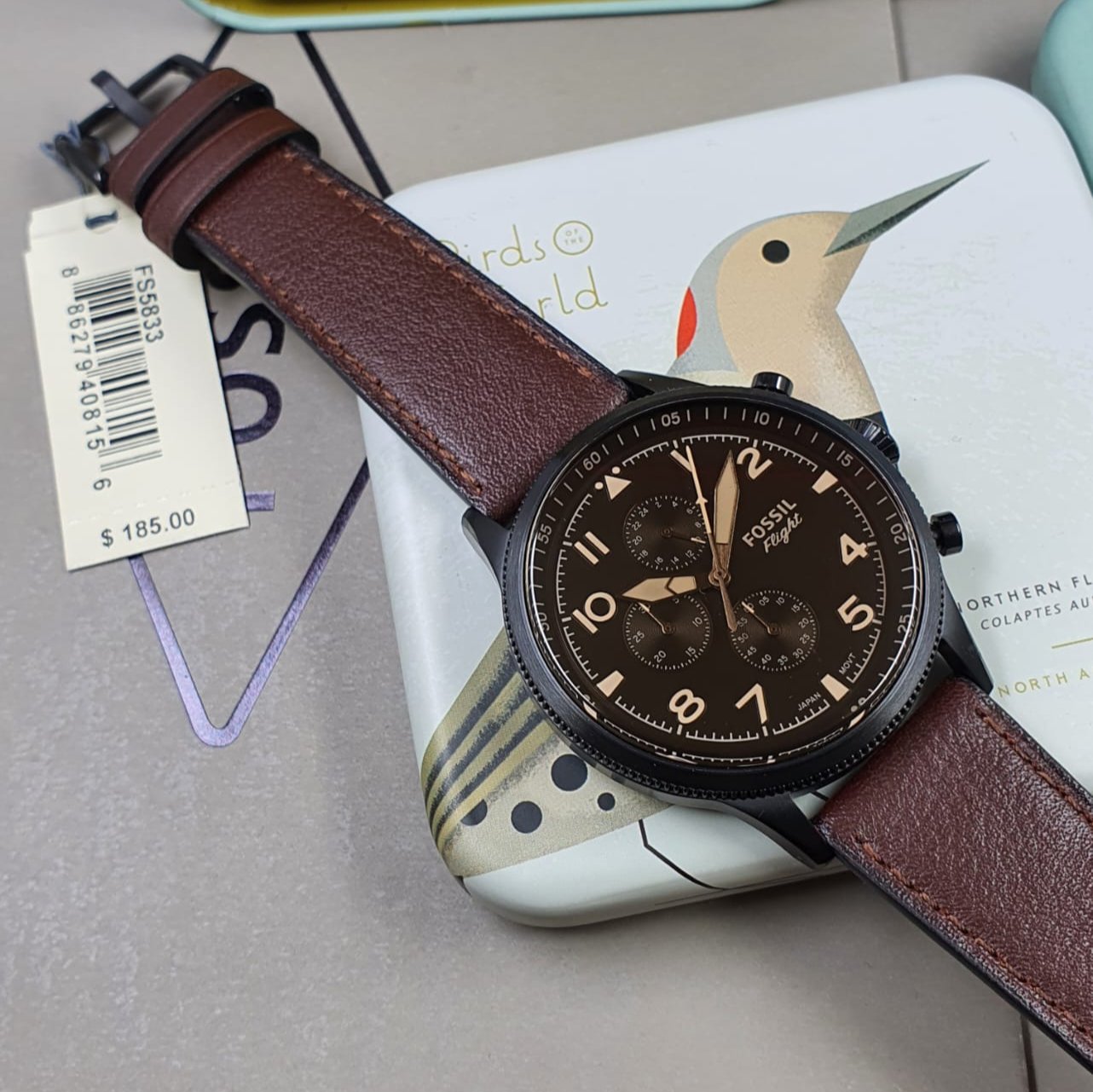  Shop Authentic Fossil Retro Pilot Chronograph Brown Dial Brown Leather Strap Watch for Men - FS5833 - Luxxuri