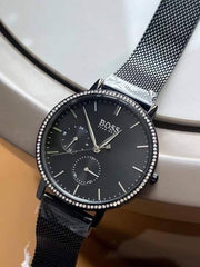  Shop Authentic Hugo Boss Infinity Black Dial Black Mesh Bracelet Watch for Women -1502521 - Luxxuri