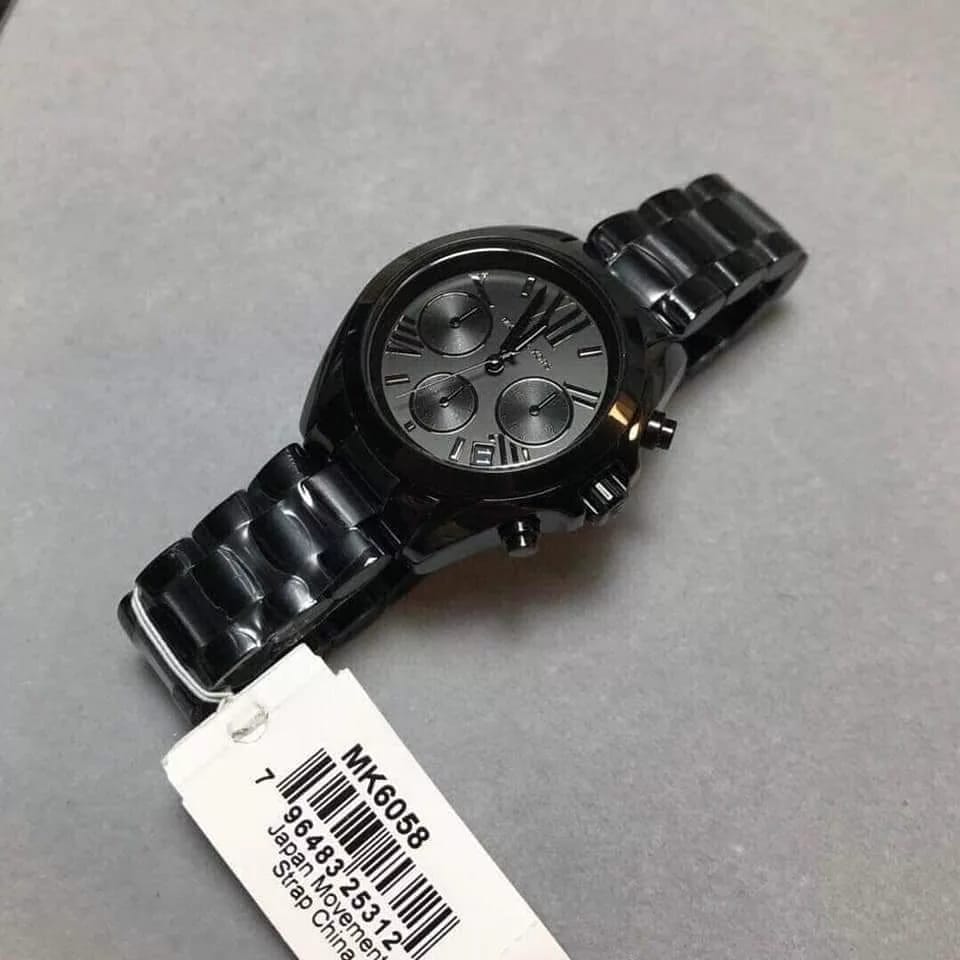  Shop Authentic Michael Kors Bradshaw Chronograph Black Dial Black Steel Strap Watch For Women - MK6058 - Luxxuri