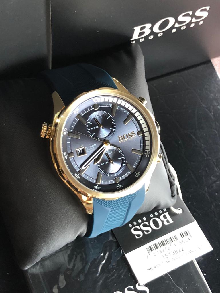 Shop Authentic Hugo Boss Globetrotter Blue Dial Blue Silicone Strap Watch for Men - 1513822 - Luxxuri