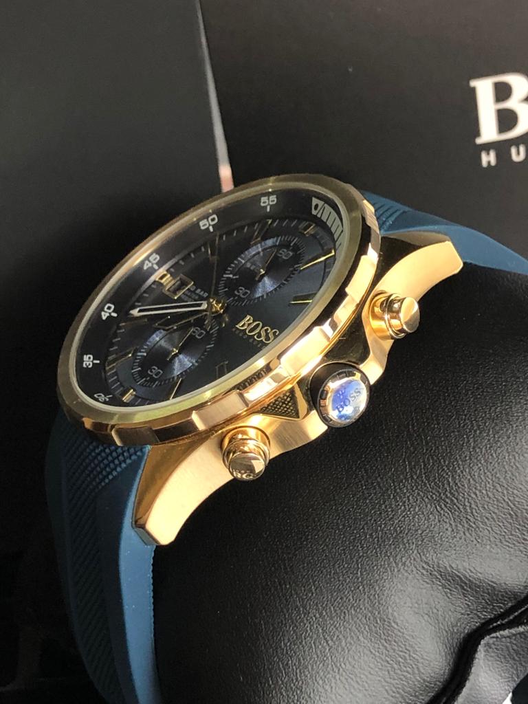  Shop Authentic Hugo Boss Globetrotter Blue Dial Blue Silicone Strap Watch for Men - 1513822 - Luxxuri