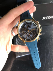  Shop Authentic Hugo Boss Globetrotter Blue Dial Blue Silicone Strap Watch for Men - 1513822 - Luxxuri