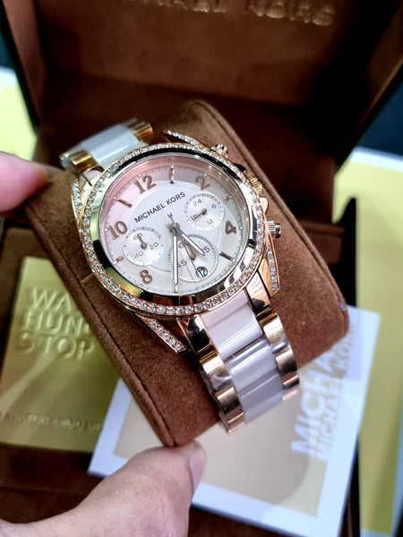 Shop Authentic Michael Kors Blair Chronograph Silver Dial Silver Steel Strap Watch for Women - MK5459 - Luxxuri