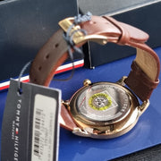  Shop Authentic Tommy Hilfiger Daniel Black Dial Brown Leather Strap Watch for Men - 1710379 - Luxxuri