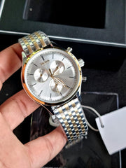  Shop Authentic Hugo Boss Companion Silver Dial Two Tone Mesh Bracelet Watch for Men - 1513654 - Luxxuri